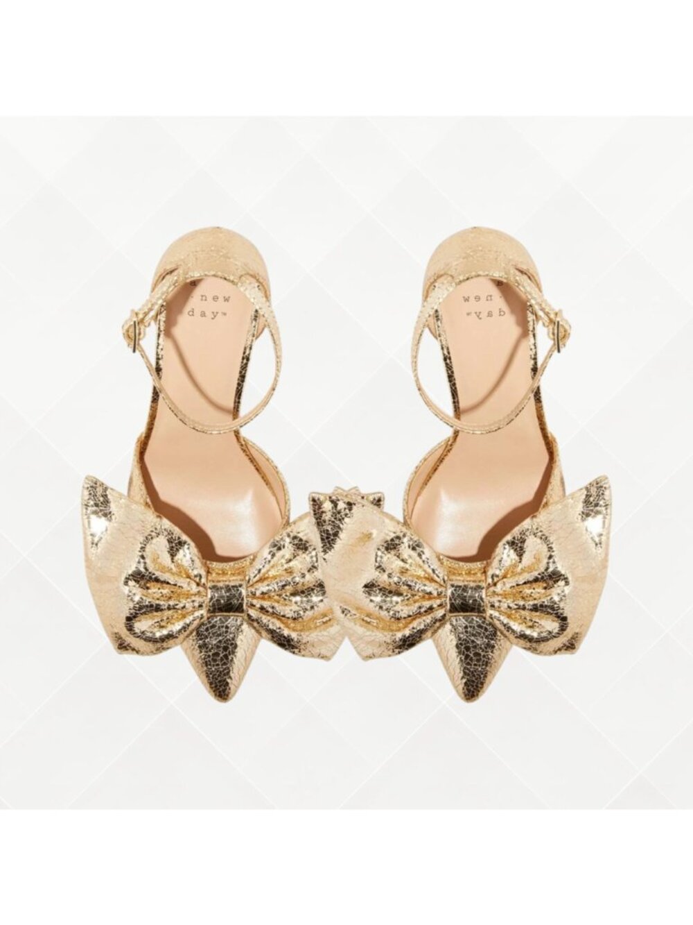 A New Day Grace Bow Heels • 11W • Gold • NWT • WSH-100066